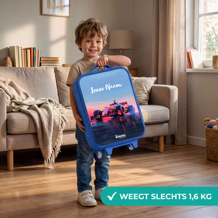 Rode racer Kinderkoffer - Blauw klein -sfeer2_NL