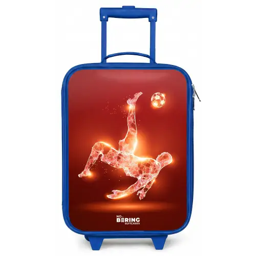 Rood gloeiende voetballer in actie Kinderkoffer - Blauw klein -zz3dotto