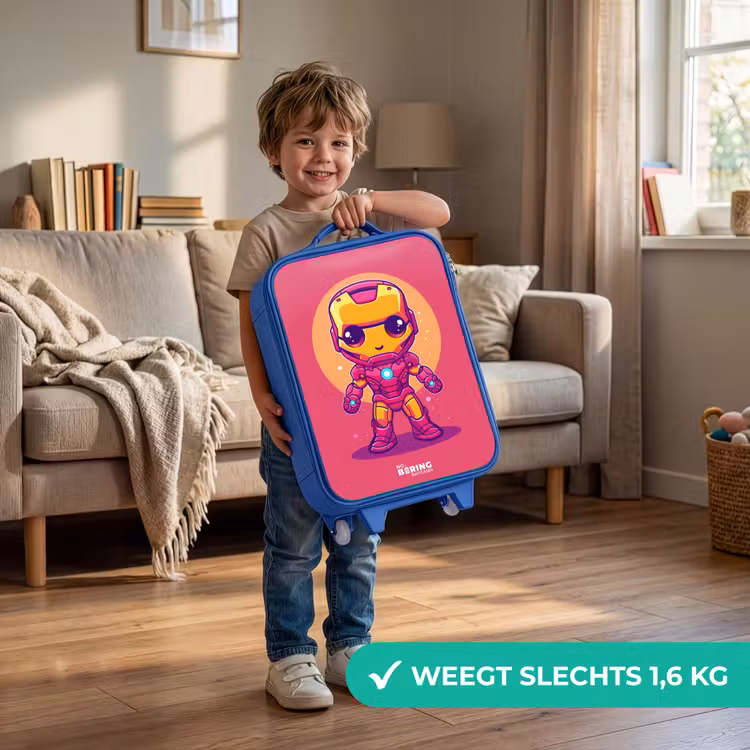 Roze ranger Kinderkoffer - Blauw klein -sfeer2_NL