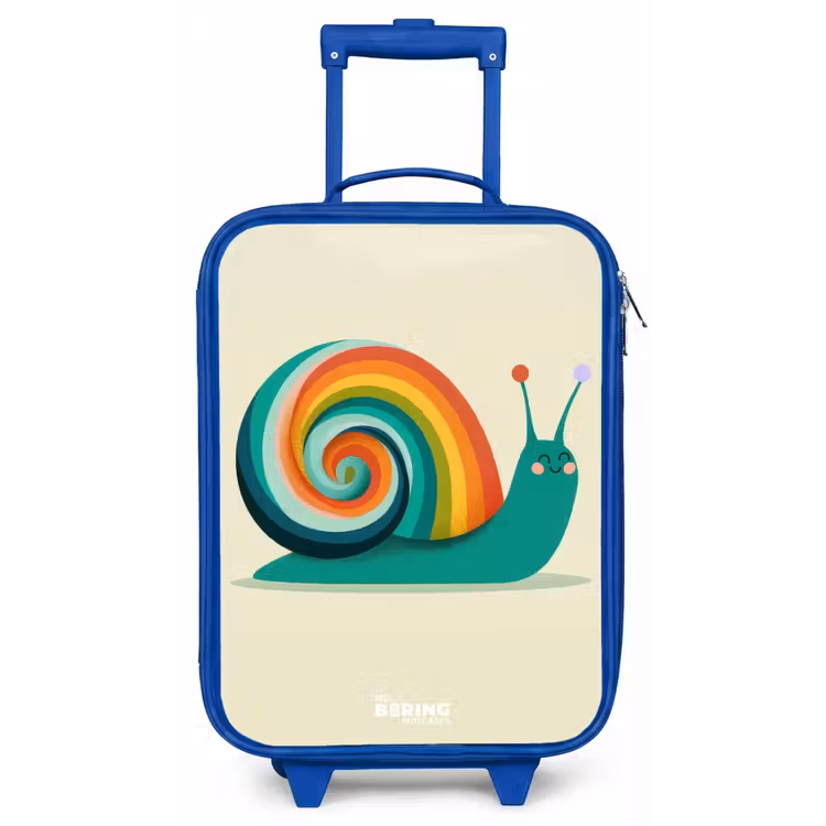 Slak - Regenboog - Kleurrijk Kinderkoffer - Blauw klein -zz3dotto