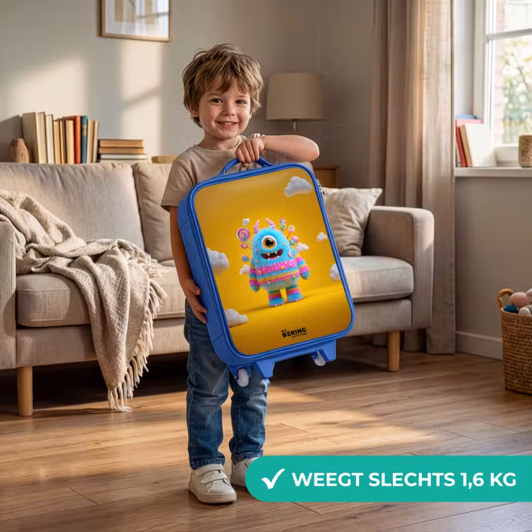 Snoep - Monster - Regenboog Kinderkoffer - Blauw klein -sfeer2_NL