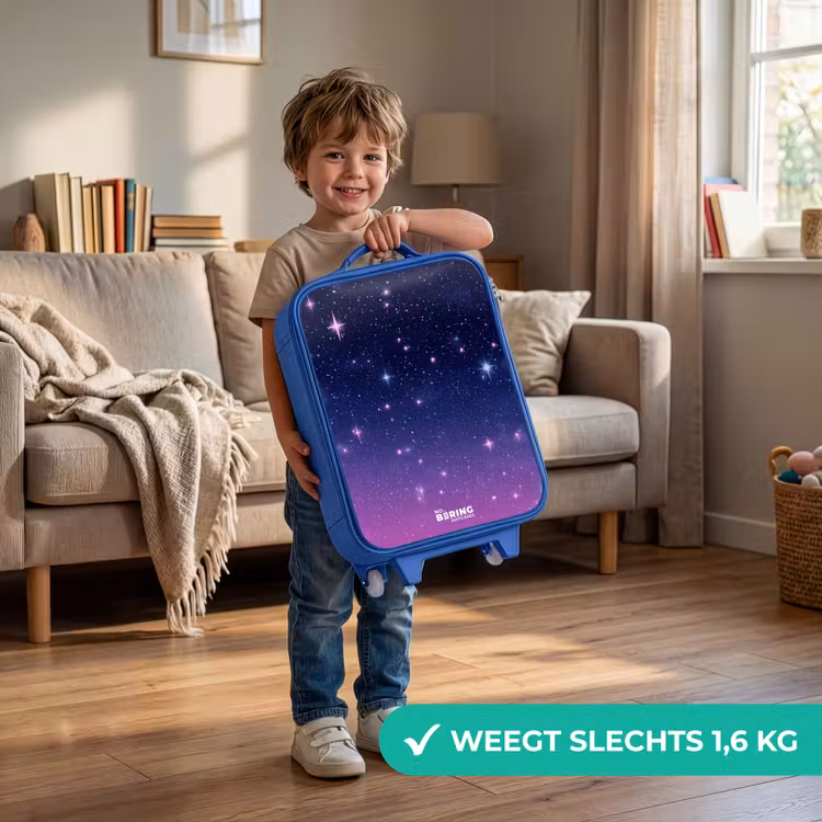 Sterren - Galaxy - Blauw - Roze Kinderkoffer - Blauw klein -sfeer2_NL