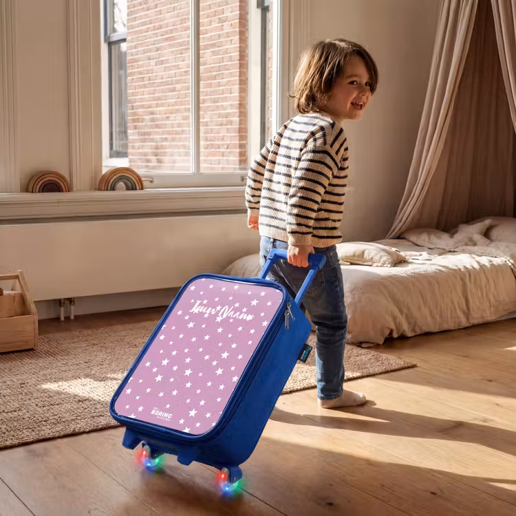 Sterrenstof Kinderkoffer - Blauw klein -sfeer1