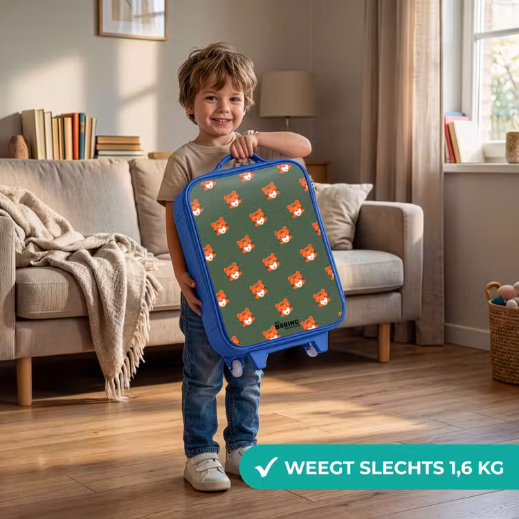 Tijger turbulentie Kinderkoffer - Blauw klein -sfeer2_NL