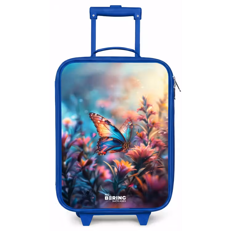 Vlinder flowers Kinderkoffer - Blauw klein -zz3dotto