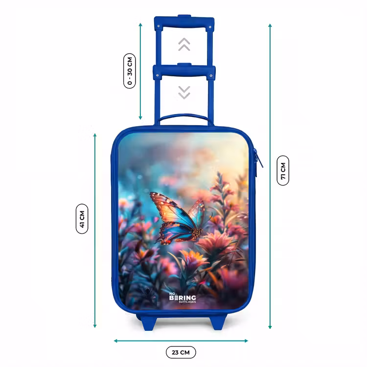 Vlinder flowers Kinderkoffer - Blauw klein -productfoto_formaten
