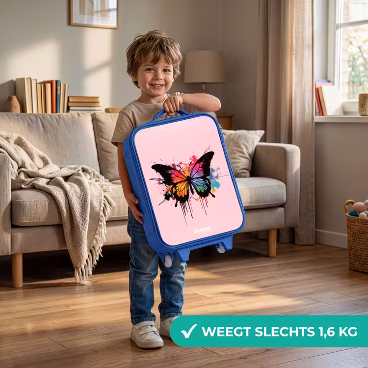 Vlinderverf Kinderkoffer - Blauw klein -sfeer2_NL