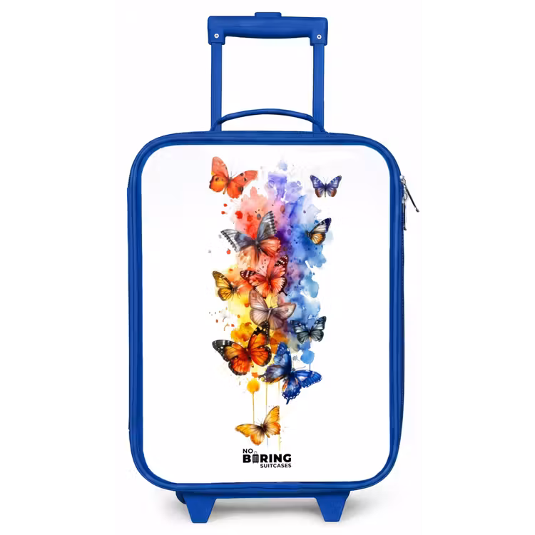 Vlinderzwerm Kinderkoffer - Blauw klein -zz3dotto