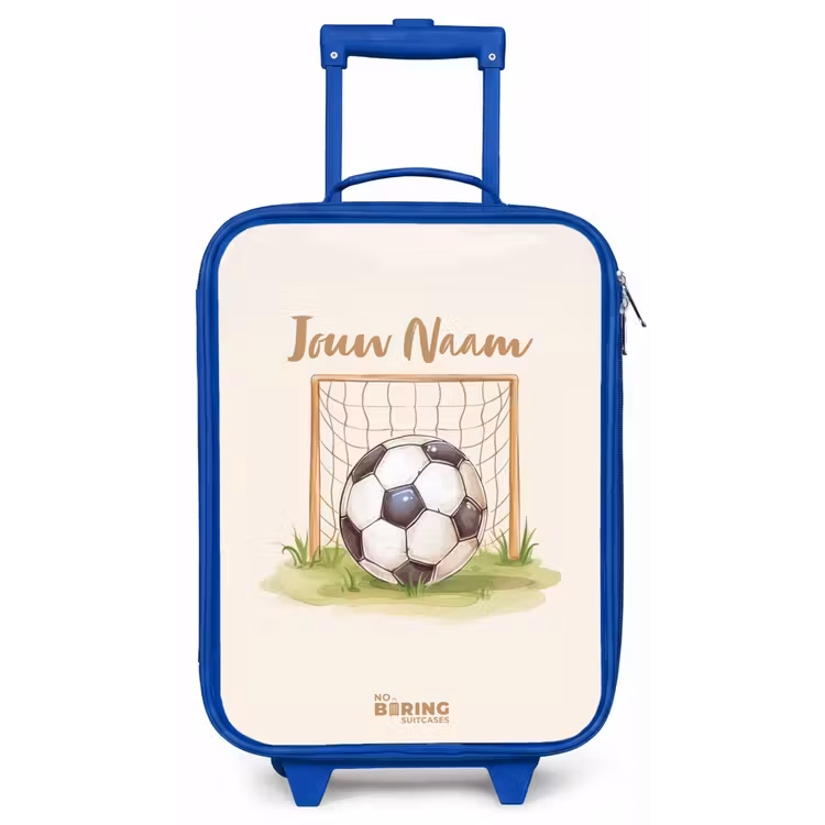 Voetbal in een goal Kinderkoffer - Blauw klein -zz3dotto