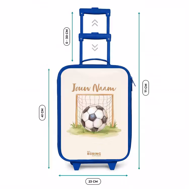 Voetbal in een goal Kinderkoffer - Blauw klein -productfoto_formaten