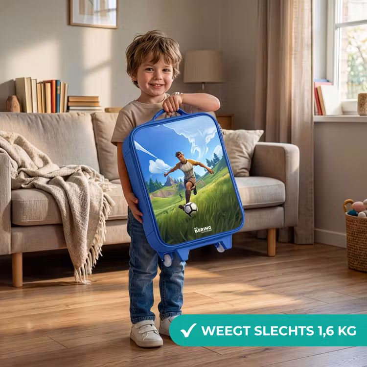 Voetbal - Jongen - Goal - Voetbaltenue Kinderkoffer - Blauw klein -sfeer2_NL