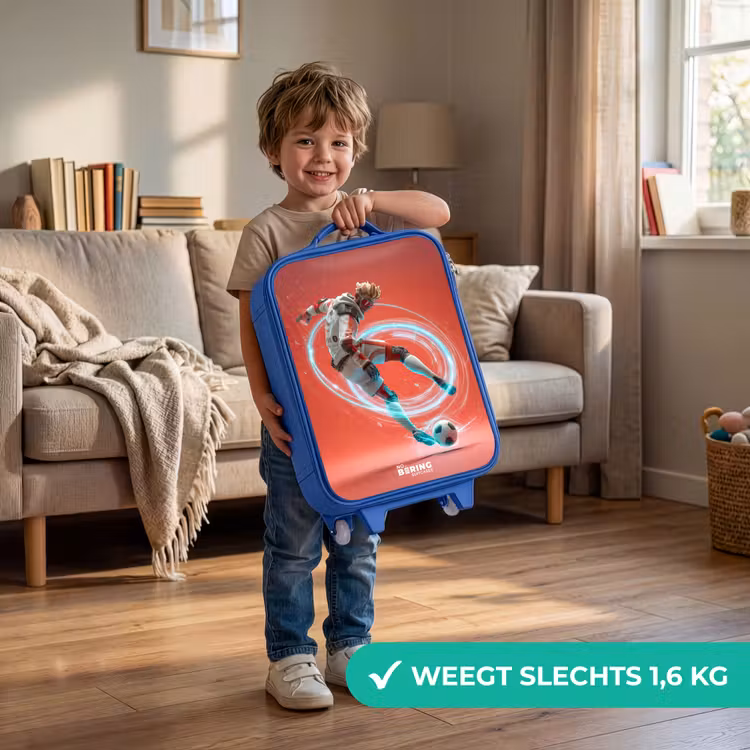 Voetbal - Jongen - Rood - Lichtcirkel Kinderkoffer - Blauw klein -sfeer2_NL