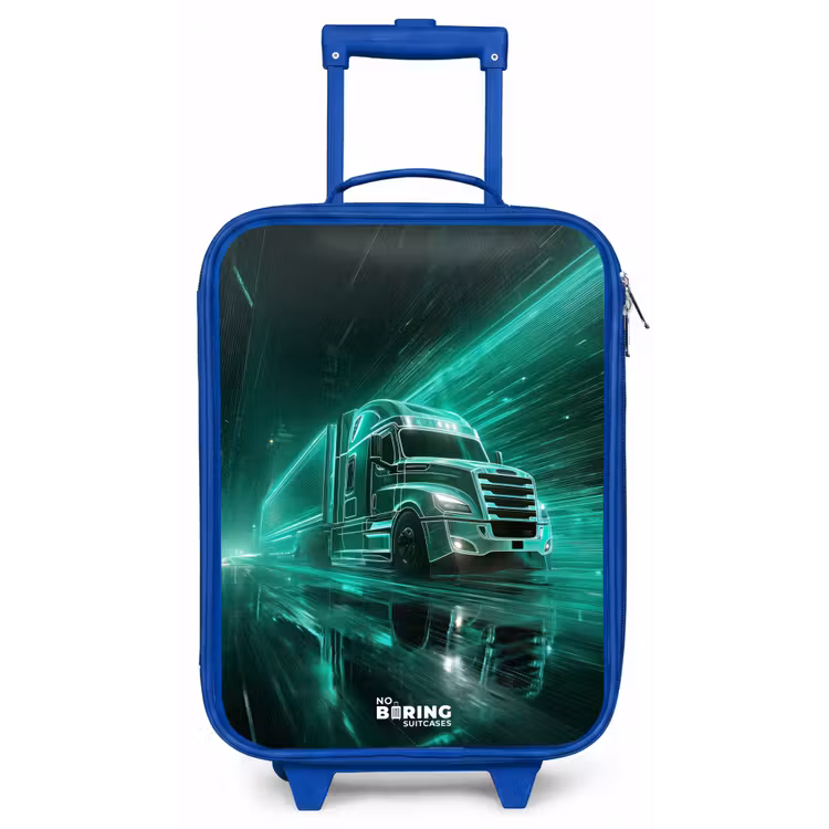 Vrachtwagen - Neon - Groen - Stad Kinderkoffer - Blauw klein -zz3dotto