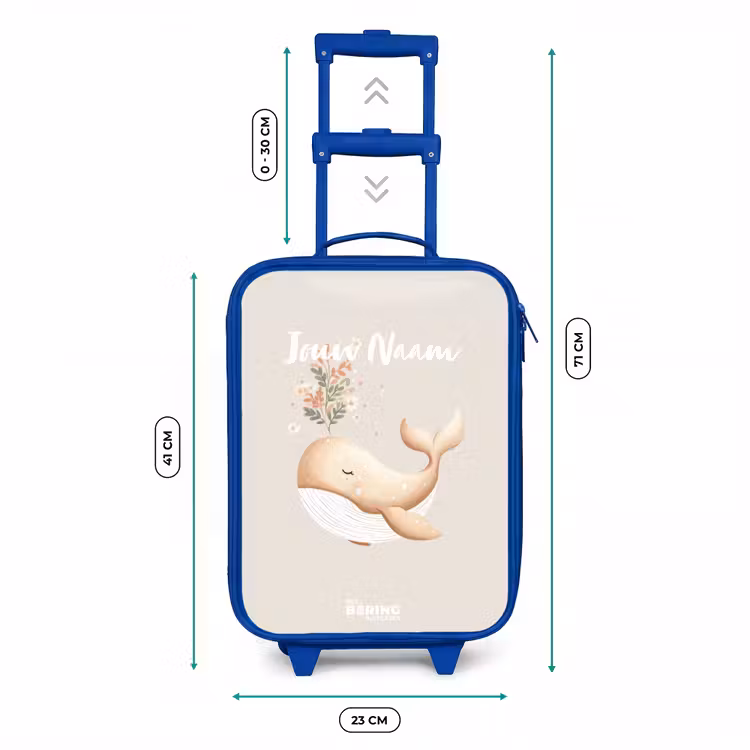 Walvis in pastel beige kleuren Kinderkoffer - Blauw klein -productfoto_formaten