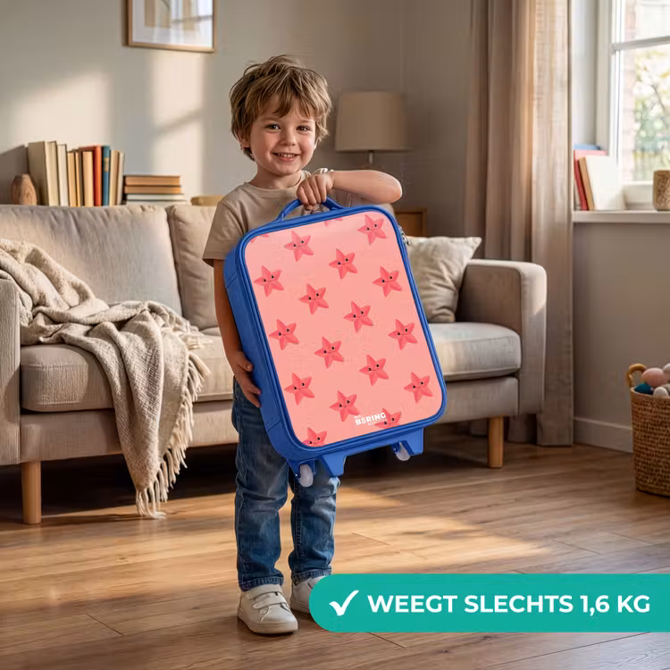 Zeester zandstorm Kinderkoffer - Blauw klein -sfeer2_NL