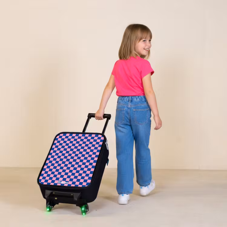 Blokjes - Blauw - Roze Kinderkoffer - Zwart klein -sfeer1
