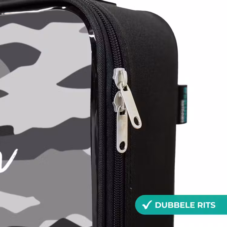 Camogrijs Kinderkoffer - Zwart klein -rits_NL