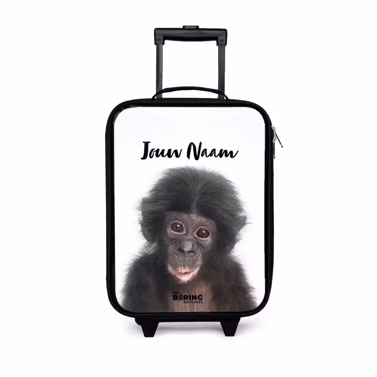 Charlie Chimp Kinderkoffer - Zwart klein -3d