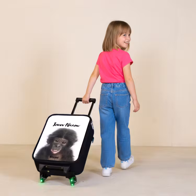 Charlie Chimp Kinderkoffer - Zwart klein -sfeer1