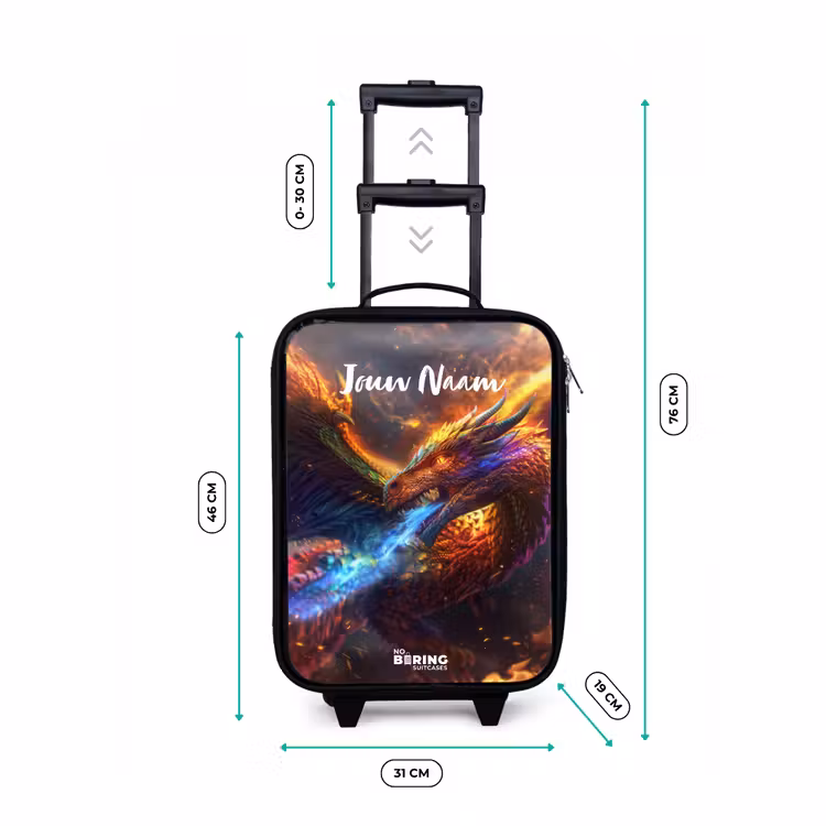 Chroma krijger Kinderkoffer - Zwart klein -productfoto_formaten