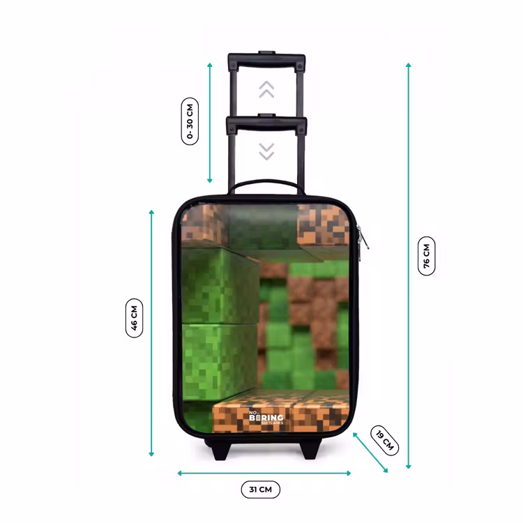 Close-up met pixelachtige blokken Kinderkoffer - Zwart klein -productfoto_formaten