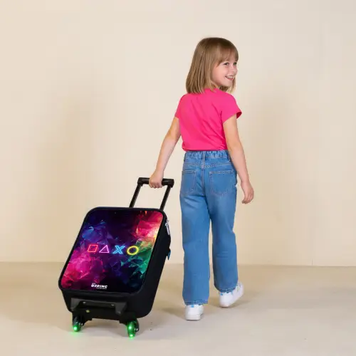 Controller - Symbolen - Neon Kinderkoffer - Zwart klein -sfeer1
