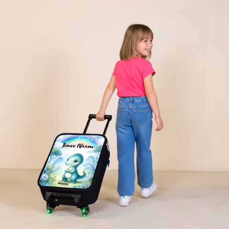 Daantje Dino Kinderkoffer - Zwart klein -sfeer1
