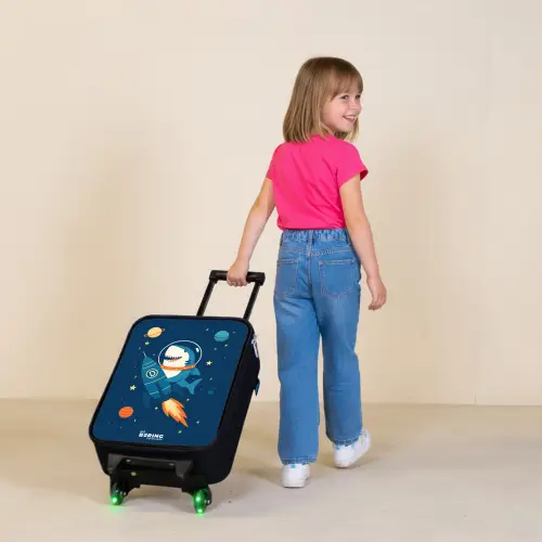 Dier - Ruimte - Planeet - Raket Kinderkoffer - Zwart klein -sfeer1
