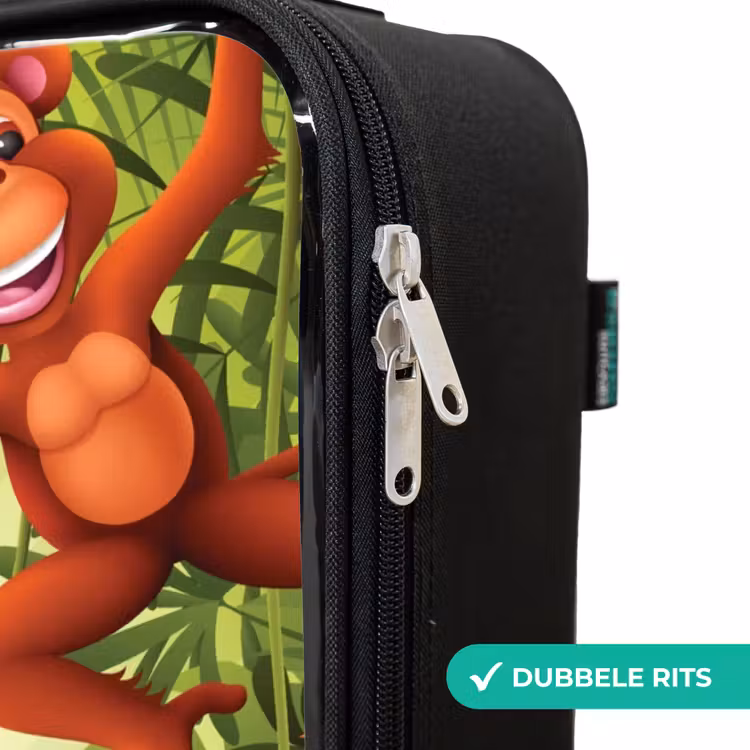 Dieren in de jungle Kinderkoffer - Zwart klein -rits_NL