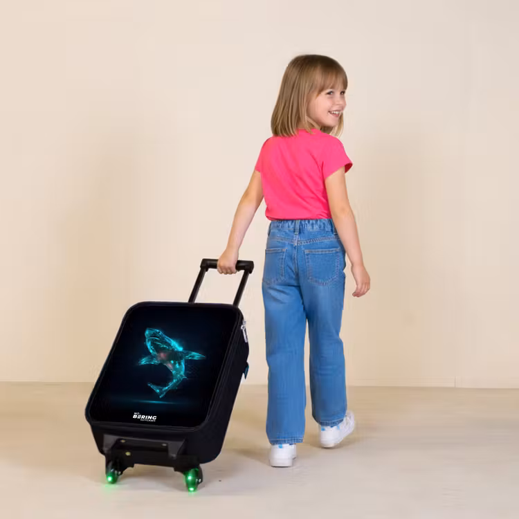 Digitale haaienkracht Kinderkoffer - Zwart klein -sfeer1