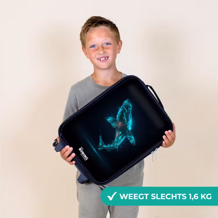 Digitale haaienkracht Kinderkoffer - Zwart klein -sfeer4_NL