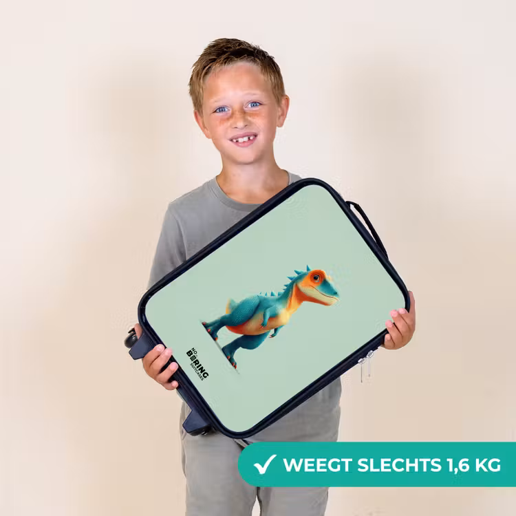 Dino - Dier - Groen - Oranje Kinderkoffer - Zwart klein -sfeer4_NL