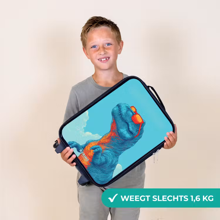Dino met zonnebril Kinderkoffer - Zwart klein -sfeer4_NL