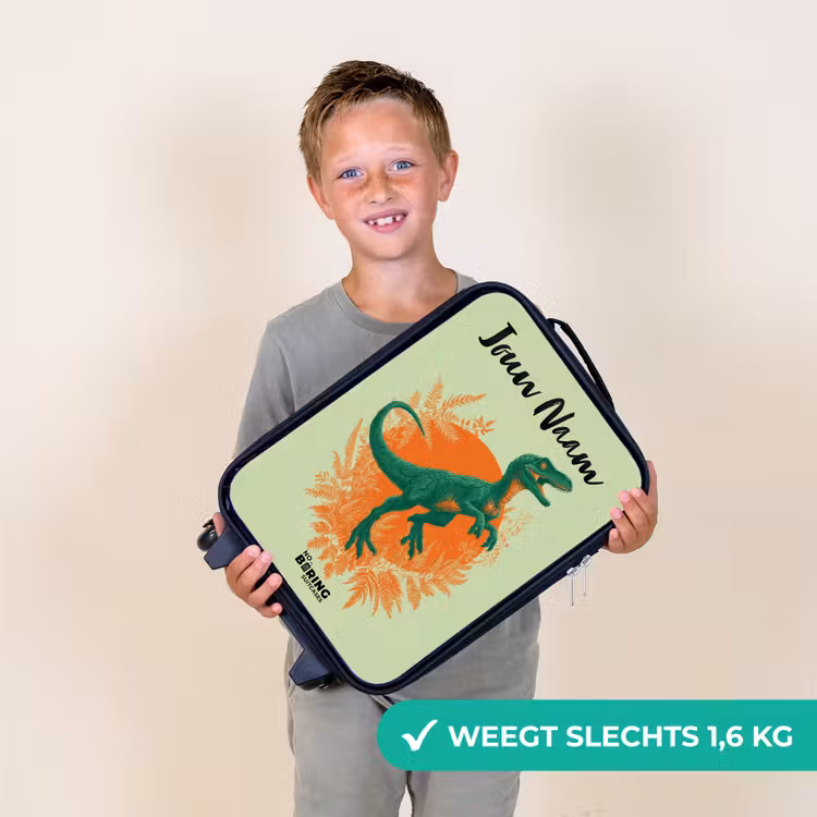 Dino - Natuur - Groen Kinderkoffer - Zwart klein -sfeer4_NL