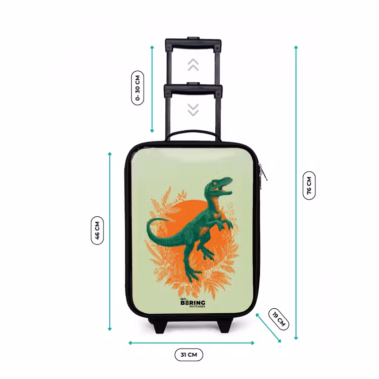 Dino - Natuur - Groen Kinderkoffer - Zwart klein -productfoto_formaten