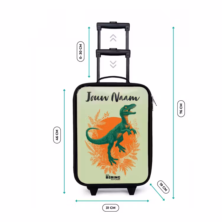 Dino - Natuur - Groen Kinderkoffer - Zwart klein -productfoto_formaten