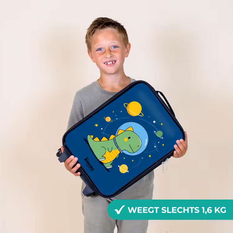 Dino - Planeet - Ster - Blauw Kinderkoffer - Zwart klein -sfeer4_NL