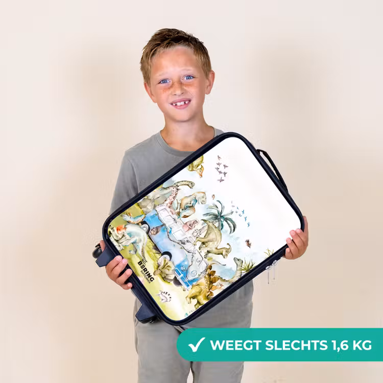 Dino safari Kinderkoffer - Zwart klein -sfeer4_NL