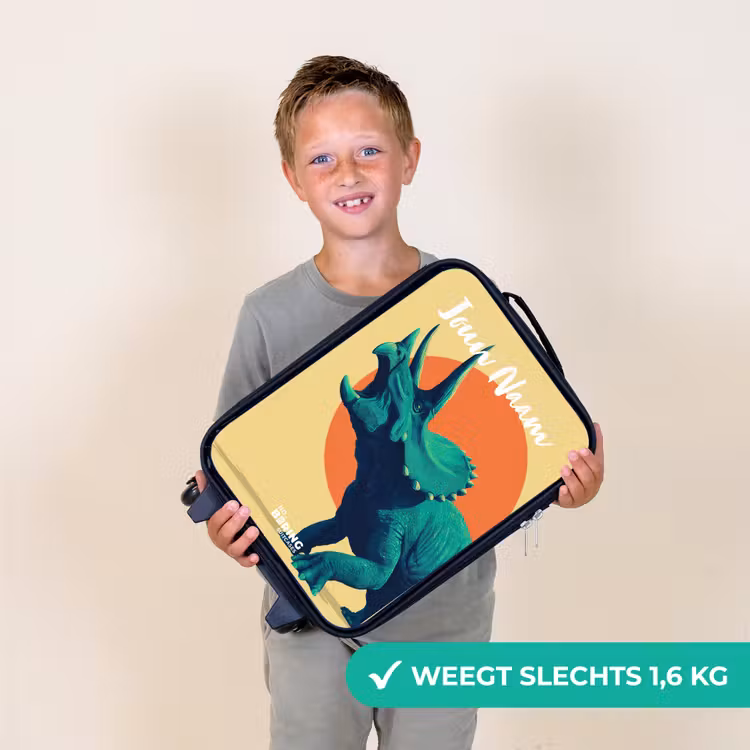 Dino - Triceratops  - Dier Kinderkoffer - Zwart klein -sfeer4_NL