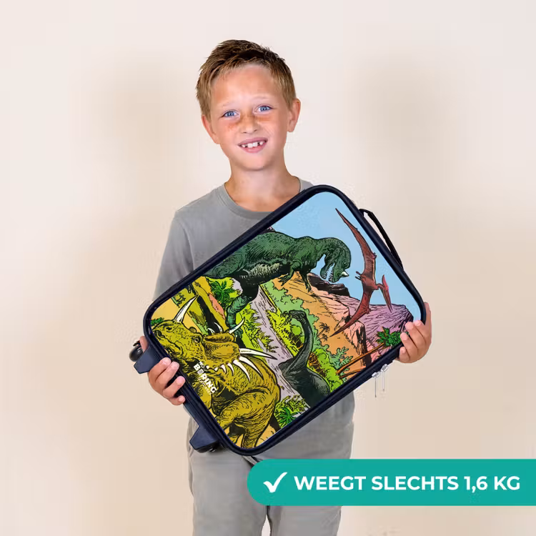 Dino's bij een vulkaan Kinderkoffer - Zwart klein -sfeer4_NL