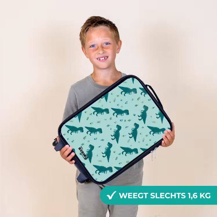 Dinos - Patroon - Groen Kinderkoffer - Zwart klein -sfeer4_NL