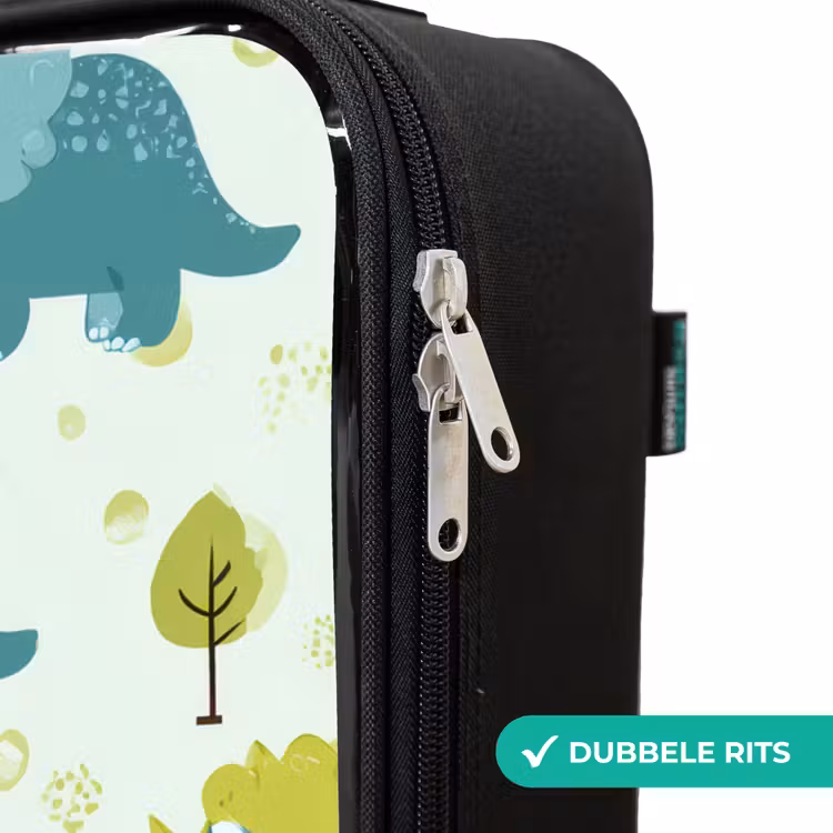 Dinos - Patroon - Natuur Kinderkoffer - Zwart klein -rits_NL