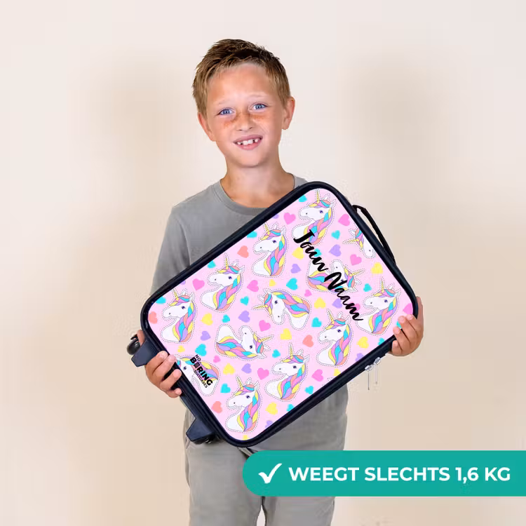 Eenhoorn euforie Kinderkoffer - Zwart klein -sfeer4_NL