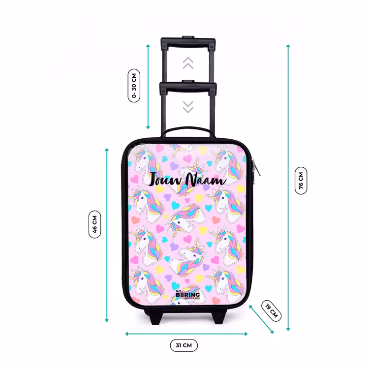 Eenhoorn euforie Kinderkoffer - Zwart klein -productfoto_formaten