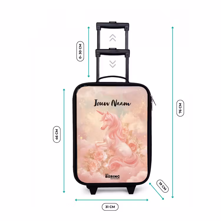 Eenhoorn - Wolken - Roze Kinderkoffer - Zwart klein -productfoto_formaten