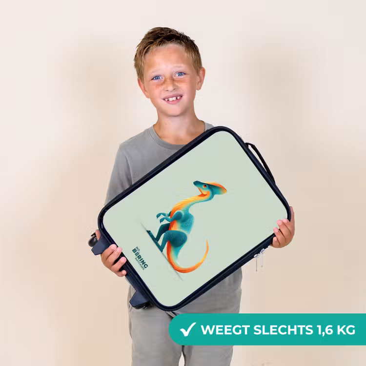 Elegante dino met kam Kinderkoffer - Zwart klein -sfeer4_NL
