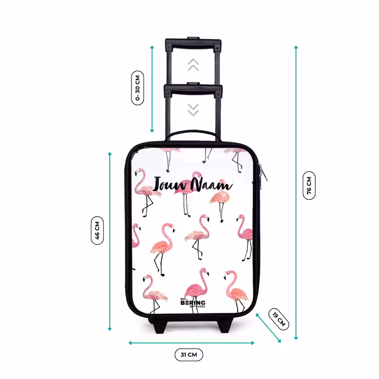 Flamingo feestje Kinderkoffer - Zwart klein -productfoto_formaten