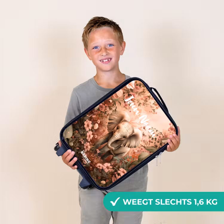 Flora flapoor Kinderkoffer - Zwart klein -sfeer4_NL