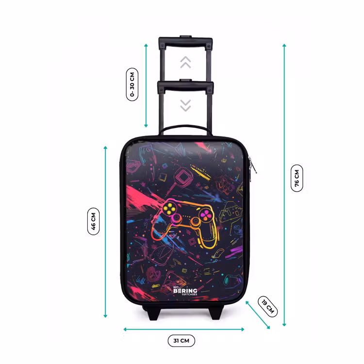Gamerwereld in neonstijl Kinderkoffer - Zwart klein -productfoto_formaten