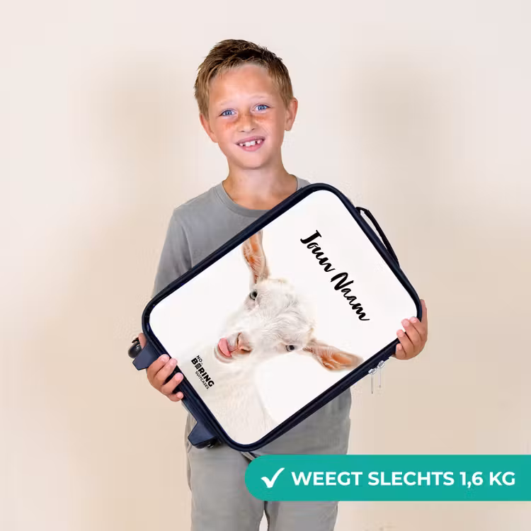 Geit die z'n Tong Uitsteekt Kinderkoffer - Zwart klein -sfeer4_NL